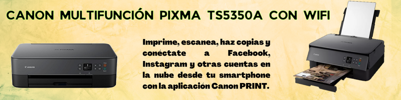 Impresora Canon multifunción Pixma TS5350A con wifi de color negra.