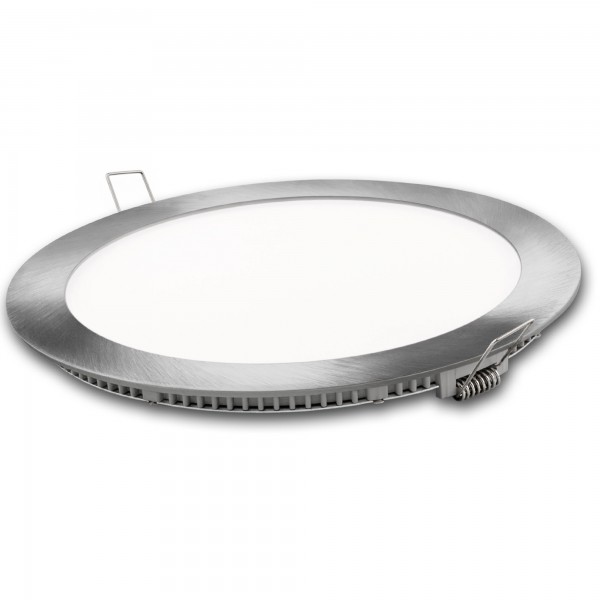 Downlight led redond.plata 18w.tricolor