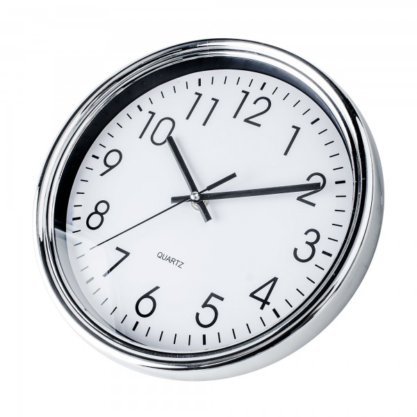 Reloj kuken blanco/cromo redondo 25cm