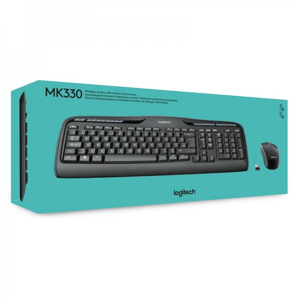Logitech teclado+ ratón mk330 usb negro